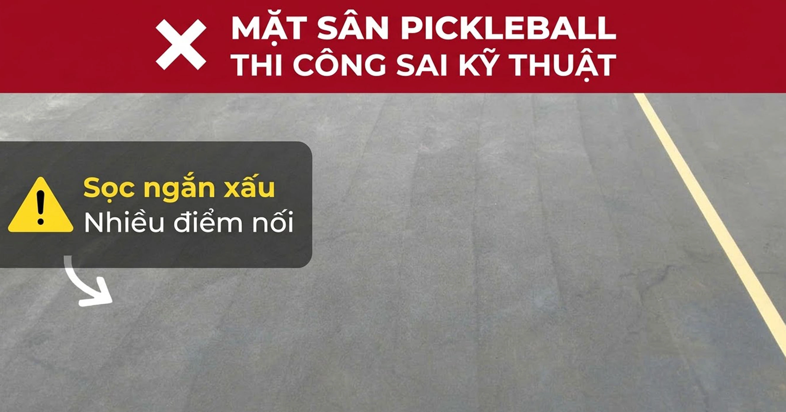 Cảnh Báo: Mặt Sân Pickleball Thi Công Sai Kỹ Thuật